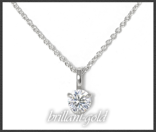 Brillant 585 Gold Collier 0,37ct, Si2; DGI Zertifikat